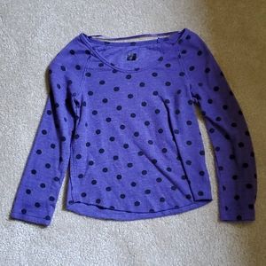 BDG Purple and Black Spot 3/4 Sleeve Shirt EUC - XS
